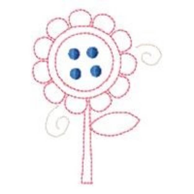 Picture of Whimsical Flower Outline Machine Embroidery Design