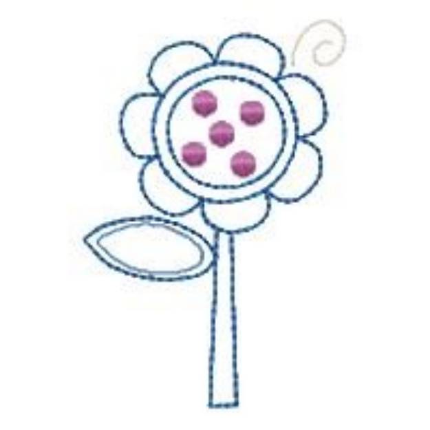 Picture of Whimsical Floral Outline Machine Embroidery Design
