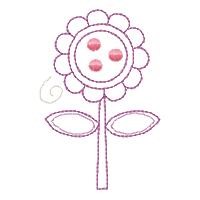 Cute Floral Outline Machine Embroidery Design