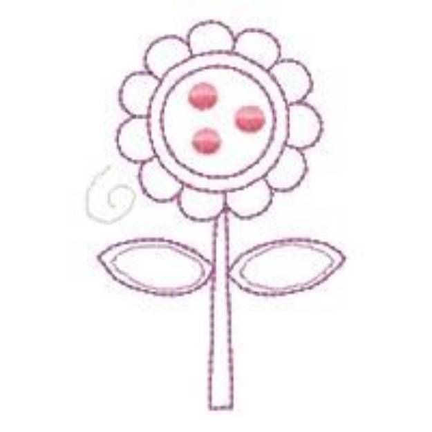 Picture of Cute Floral Outline Machine Embroidery Design