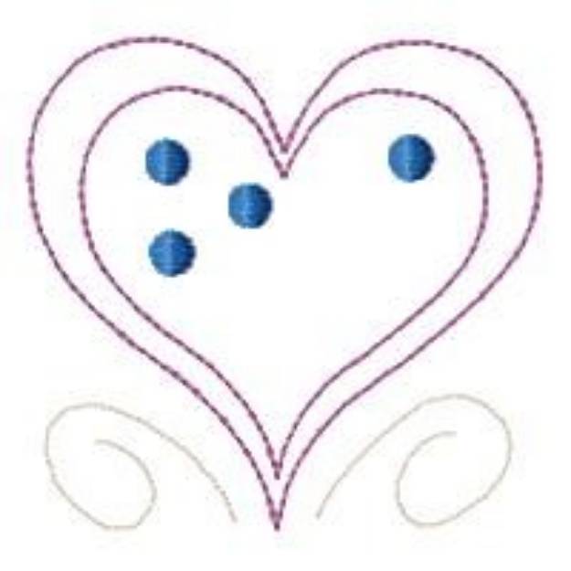 Picture of Whimsical Heart Outline Machine Embroidery Design