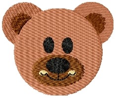 Teddy Bear Face Machine Embroidery Design