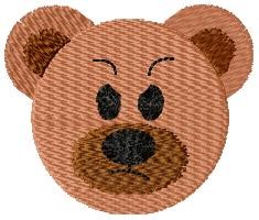 Angry Teddy Bear Face Machine Embroidery Design