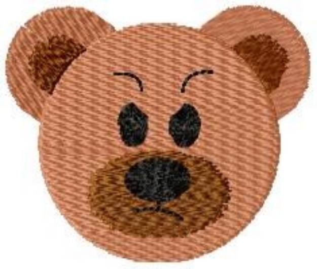 Picture of Angry Teddy Bear Face Machine Embroidery Design