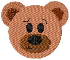 Curious Teddy Bear Face Machine Embroidery Design