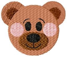 Blushing Teddy Bear Face Machine Embroidery Design