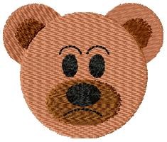 Sad Teddy Bear Face Machine Embroidery Design