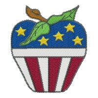 Patriotic Apple Machine Embroidery Design