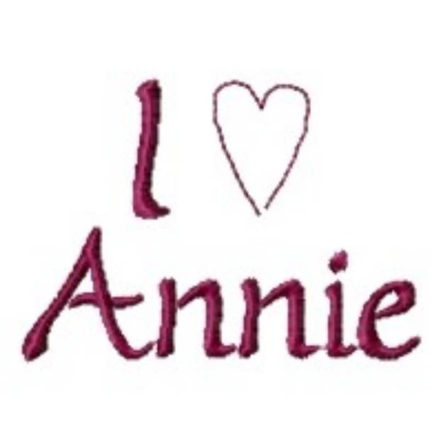 Picture of I Love Annie Machine Embroidery Design