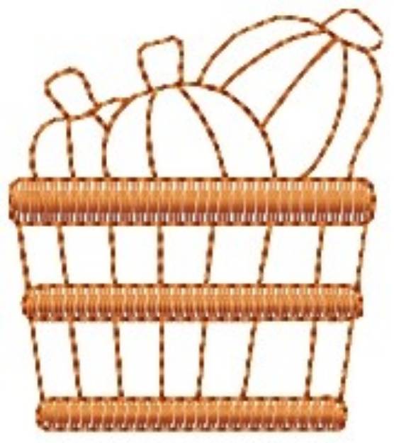 Picture of Basket Of Pumpkins Machine Embroidery Design