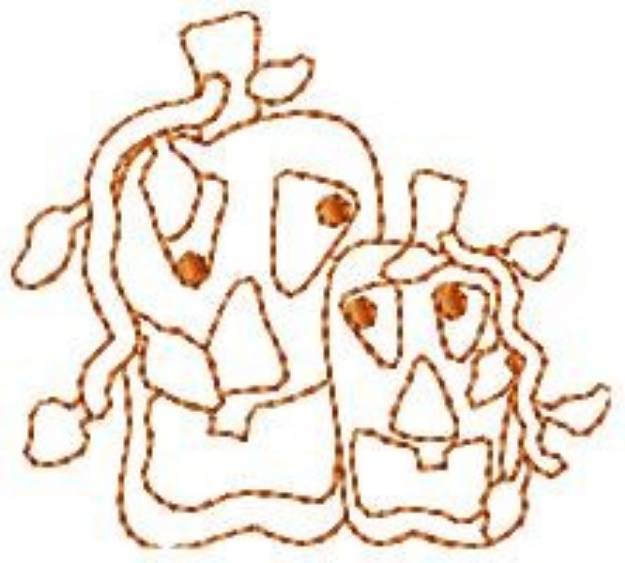 Picture of Crazy Pumpkins Outline Machine Embroidery Design