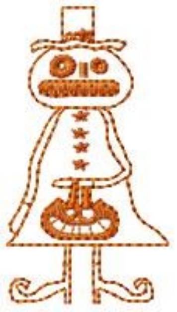 Picture of Halloween Pumpkin Scarecrow Outline Machine Embroidery Design
