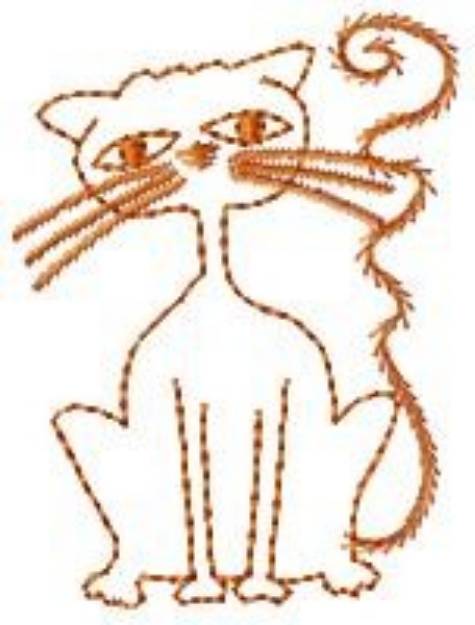 Picture of Halloween Cat Outline Machine Embroidery Design