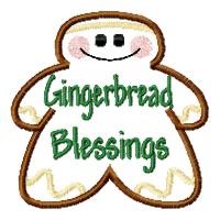 Gingerbread Blessings Applique Machine Embroidery Design