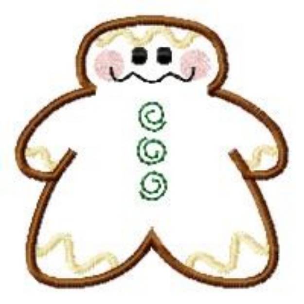 Picture of Cute Gingerbread Applique Machine Embroidery Design