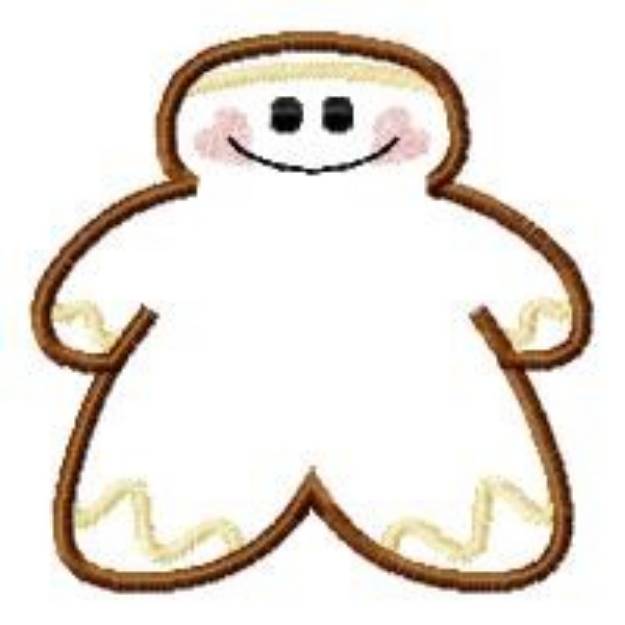 Picture of Smiling Gingerbread Applique Machine Embroidery Design