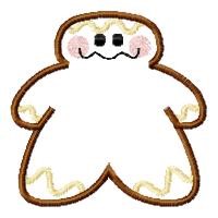 Christmas Gingerbread Applique Machine Embroidery Design