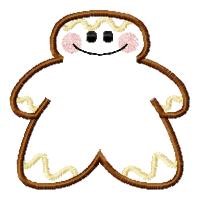 Happy Christmas Gingerbread Applique Machine Embroidery Design