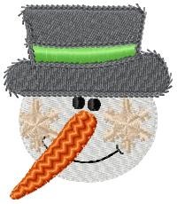 Snowman & Top Hat Machine Embroidery Design