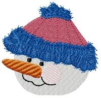 Holiday Snowman Head Machine Embroidery Design