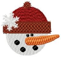 Festive Snowman Head Machine Embroidery Design