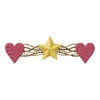 Country Hearts & Star Machine Embroidery Design