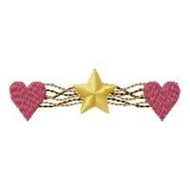 Picture of Country Hearts & Star Machine Embroidery Design