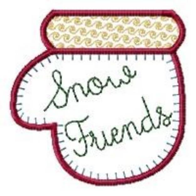 Picture of Snow Friends Mitten Machine Embroidery Design
