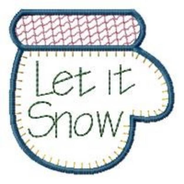 Picture of Let It Snow Mitten Machine Embroidery Design