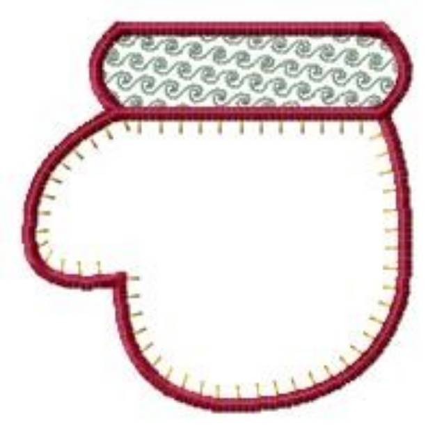 Picture of Red Winter Mitten Machine Embroidery Design