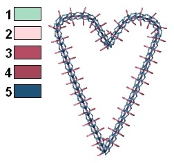 Stitched Thin Heart Outline Machine Embroidery Design