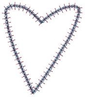 Country Heart Outline Machine Embroidery Design