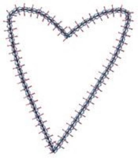 Picture of Country Heart Outline Machine Embroidery Design