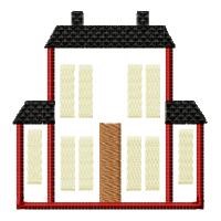 Country House Outline Machine Embroidery Design