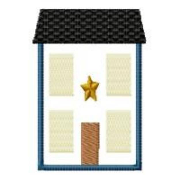 Picture of Country Home & Star Machine Embroidery Design