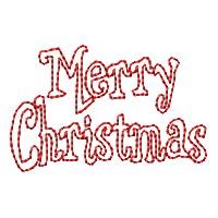 Redwork Merry Christmas Machine Embroidery Design