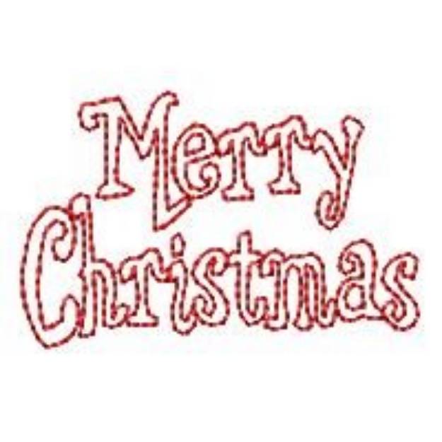 Picture of Redwork Merry Christmas Machine Embroidery Design