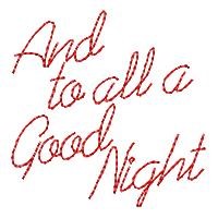 To All A Good Night Machine Embroidery Design