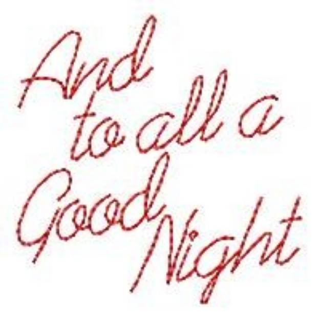 Picture of To All A Good Night Machine Embroidery Design