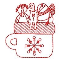 Redwork Christmas Characters Machine Embroidery Design