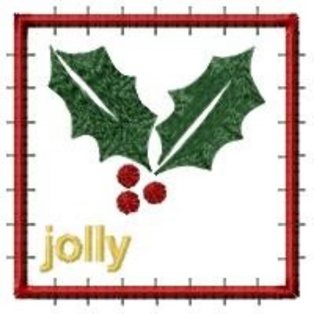 Picture of Christmas Jolly Holly Machine Embroidery Design