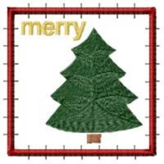 Picture of Christmas Tree Merry Machine Embroidery Design