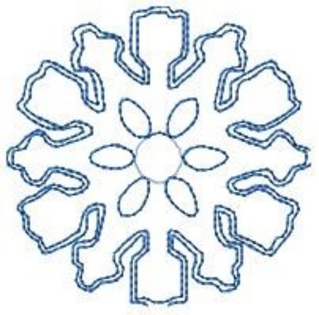 Picture of Pretty Snowflake Outline Machine Embroidery Design
