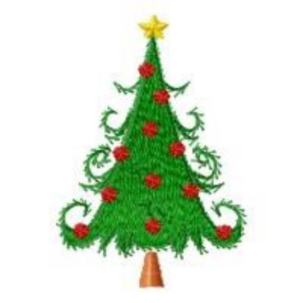 Picture of Fuzzy Christmas Tree Machine Embroidery Design