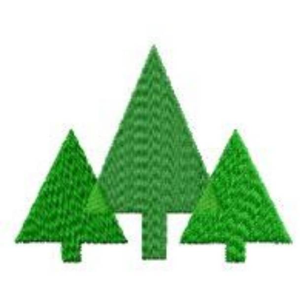 Picture of Christmas Tree Trio Machine Embroidery Design