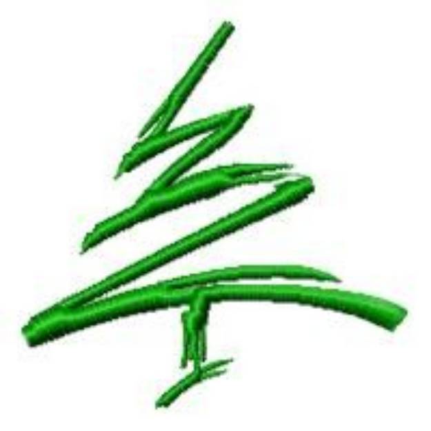 Picture of Brush Stroke Christmas Tree Machine Embroidery Design