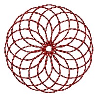 Circular Spirograph Redwork Machine Embroidery Design