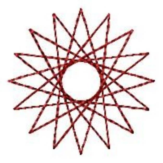 Picture of Starburst Spirograph Redwork Machine Embroidery Design