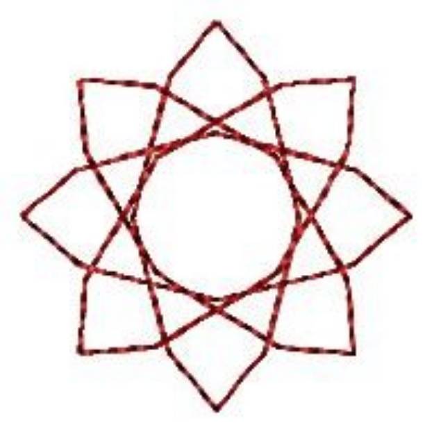 Picture of Floral Spirograph Redwork Machine Embroidery Design