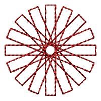 Circular Spirograph Redwork Machine Embroidery Design